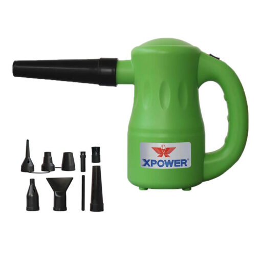 XPOWER B-53 Airrow Pro Multipurpose Home Pet Dryer with 8 Nozzles for Different Applications - Green