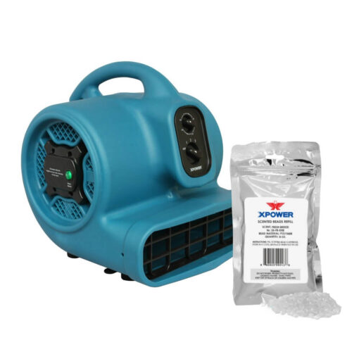 XPOWER P-450NT Scented Air Mover with Timer, Ionizer & 8 oz Aroma Beads Refill - Fresh Breez