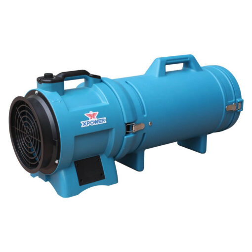 Connect ducting to XPOWER X-8 Confined Space Fan for a variety of industrial, residential, and construction applications