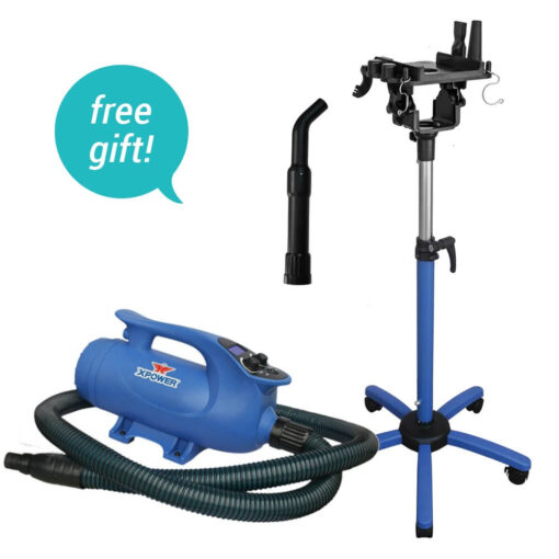 XPOWER B-8 Elite Pro Brushless Pet Dryer with Heat & FREE SMK-2 Stand Mount Kit