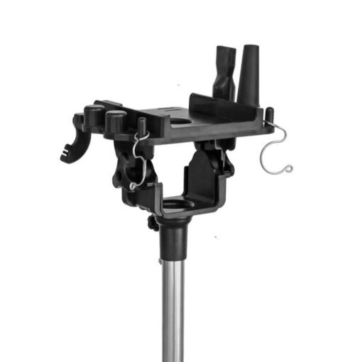 multiple adjustable dryer caddy positions & 4 hose attachment storage stations and unique hose organizer system