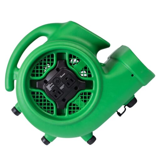 XPOWER P-430AT 1/3 HP Air Mover, Carpet Dryer, Floor Fan, Blower with Timer & Power Outlets - Air Chaser Exclusive