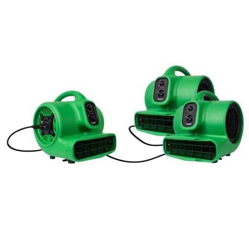 XPOWER P-430AT 1/3 HP Air Mover, Carpet Dryer, Floor Fan, Blower with Timer & Power Outlets - Air Chaser Exclusive