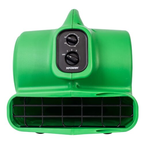 XPOWER P-430AT 1/3 HP Air Mover, Carpet Dryer, Floor Fan, Blower with Timer & Power Outlets - Air Chaser Exclusive