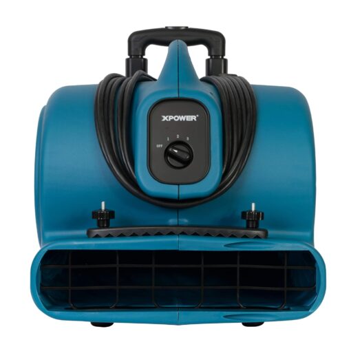 XPOWER P-630HC 1/2 HP Air Mover, Carpet Dryer, Floor Fan, Blower with Telescopic Handle, Wheels & Carpet Clamp