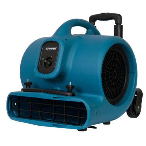 XPOWER P-630HC 1/2 HP Air Mover, Carpet Dryer, Floor Fan, Blower with Telescopic Handle, Wheels & Carpet Clamp