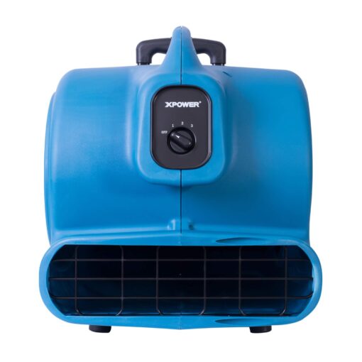 XPOWER P-800H 3/4 HP Air Mover, Carpet Dryer, Floor Fan, Blower with Telescopic Handle & Wheels - Blue