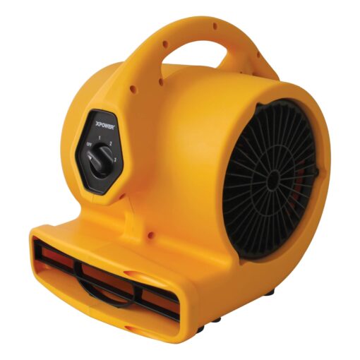 XPOWER P-130A 1/5 HP Mini Air Mover with Built-in Power Outlets