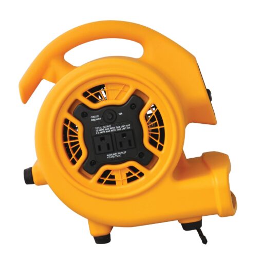XPOWER P-130A 1/5 HP Mini Air Mover with Built-in Power Outlets