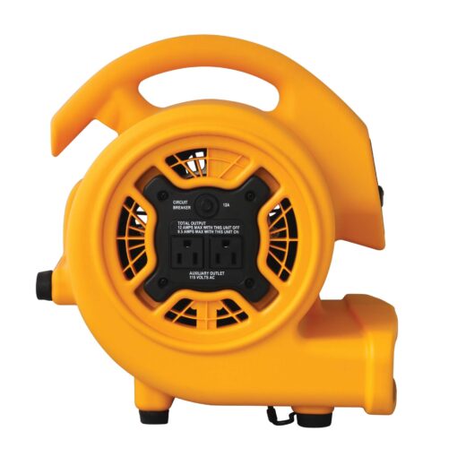 XPOWER P-130A 1/5 HP Mini Air Mover with Built-in Power Outlets