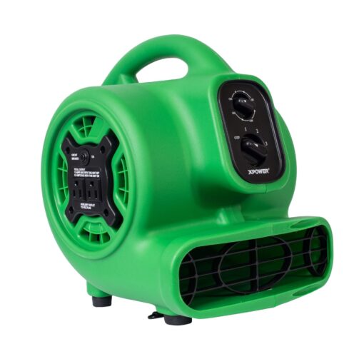 XPOWER P-230AT 1/5 HP Mini Air Mover with Timer & Power Outlets