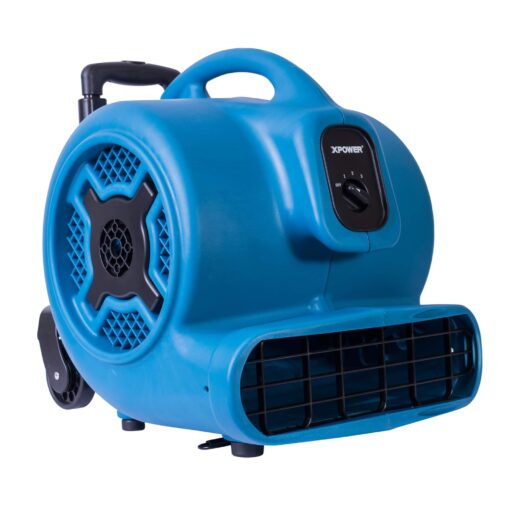 XPOWER P-830H 1 HP Air Mover, Carpet Dryer, Floor Fan, Blower with Handle & Wheels