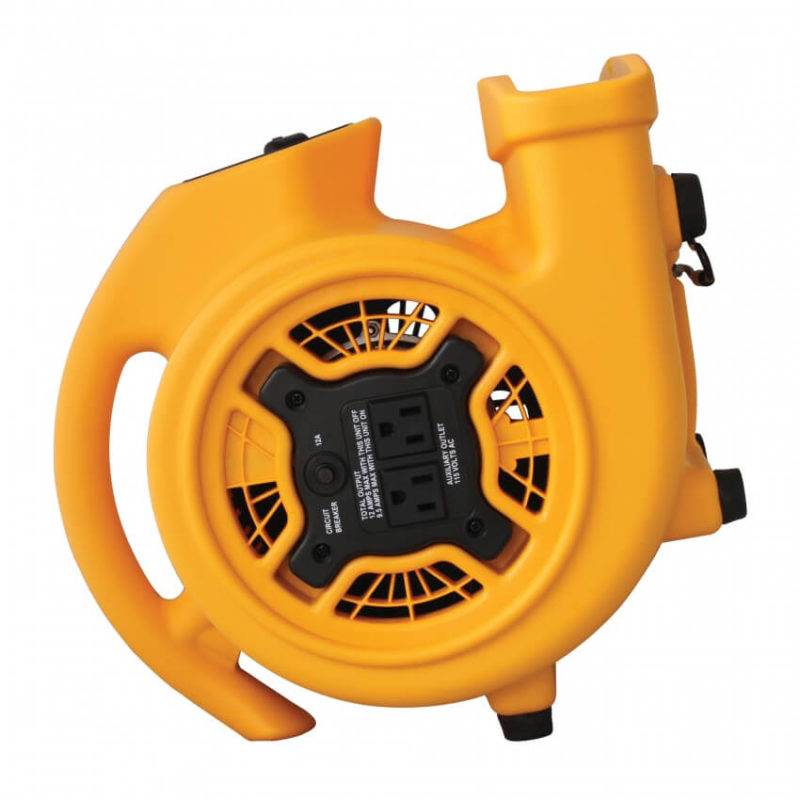 Yellow Utility Blower with Built-In Dual Outlets for Daisy Chain 1//5 HP 3 Speeds XPOWER P-130A Mini Air Mover Dryer Floor Fan 700 CFM