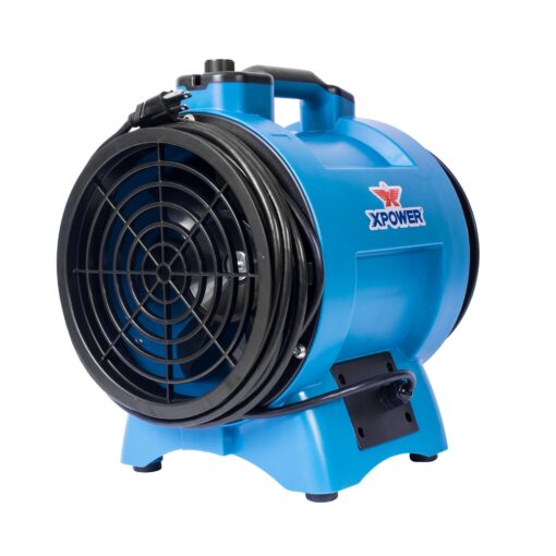 8 in. 2 Speed High-Velocity Portable Confined Space Ventilator with Hose