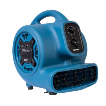 XPOWER P-230AT 1/4 HP Mini Air Mover with Timer and Power Outlets - Blue